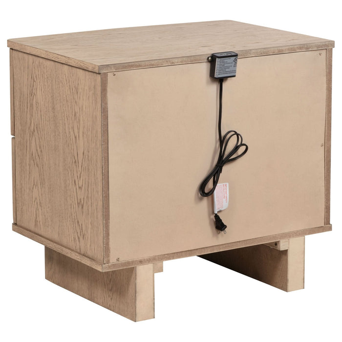 Kailani 2 - drawer Nightstand Bedside Table Beige Oak - Walo Furniture