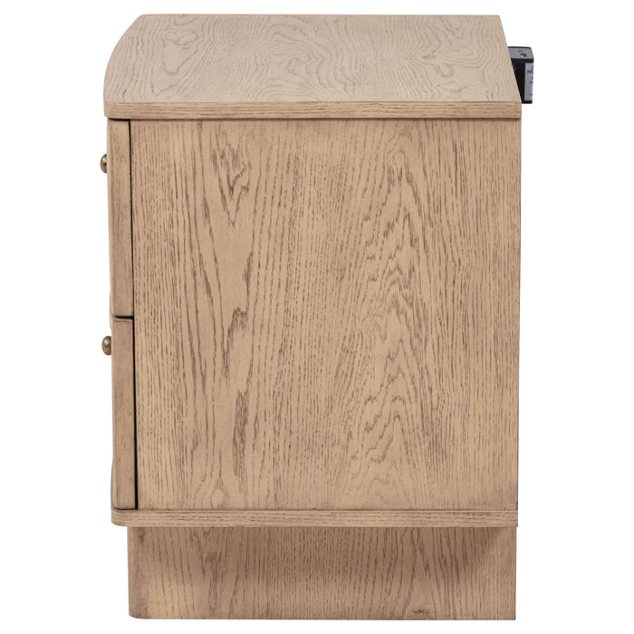 Kailani 2 - drawer Nightstand Bedside Table Beige Oak - Walo Furniture