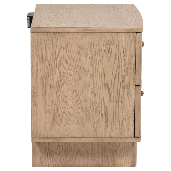 Kailani 2 - drawer Nightstand Bedside Table Beige Oak - Walo Furniture