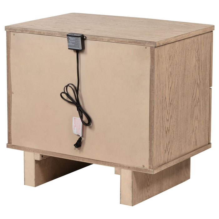 Kailani 2 - drawer Nightstand Bedside Table Beige Oak - Walo Furniture