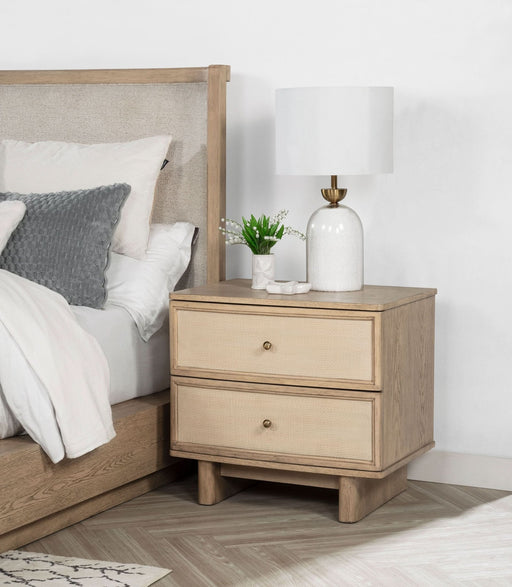 Kailani 2 - drawer Nightstand Bedside Table Beige Oak - Walo Furniture