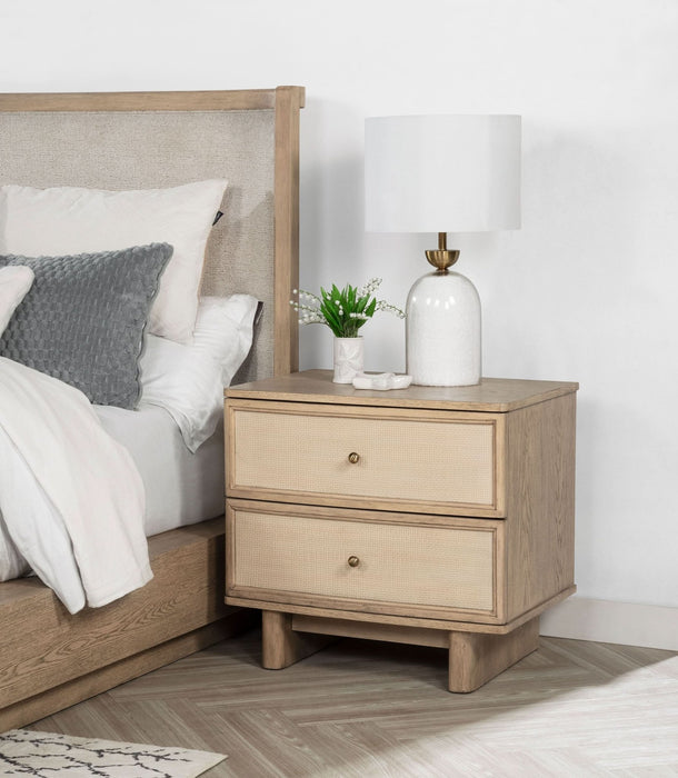 Kailani 2 - drawer Nightstand Bedside Table Beige Oak - Walo Furniture