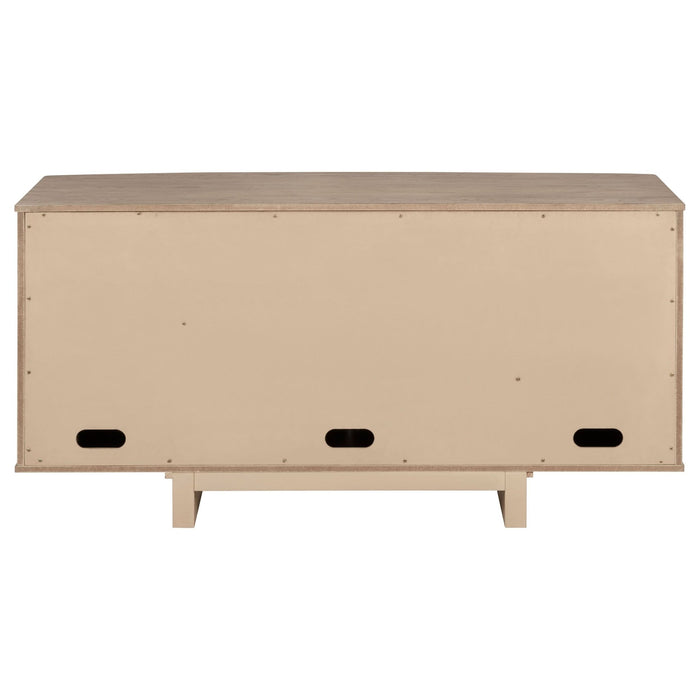 Kailani 4 - door Cane Sideboard Buffet Cabinet Beige Oak - Walo Furniture