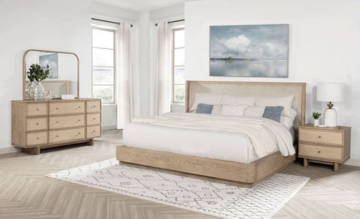 Kailani 4 - piece California King Bedroom Set Beige Oak - Walo Furniture