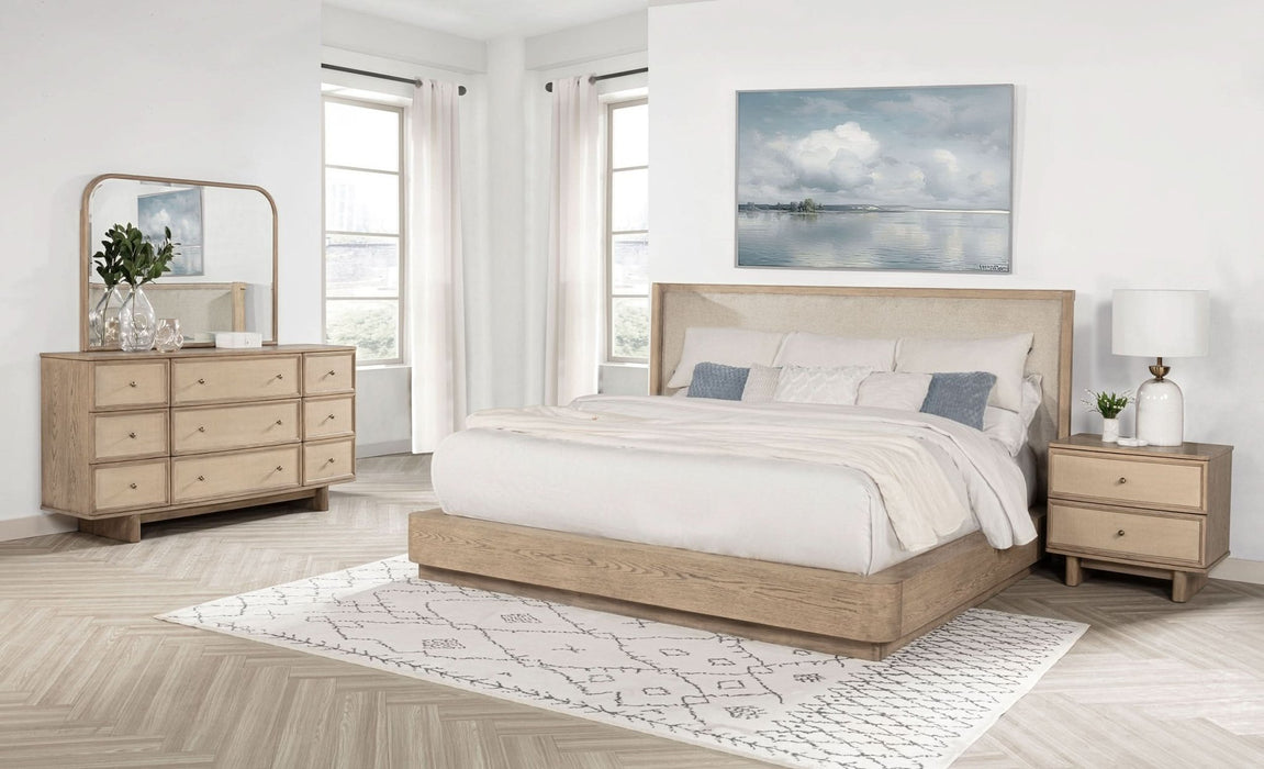 Kailani 4 - piece Queen Bedroom Set Beige Oak - Walo Furniture