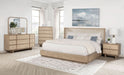 Kailani 49 - inch Queen Wingback Bed Beige Oak - Walo Furniture