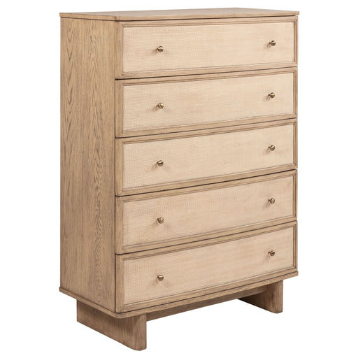 Kailani 5 - drawer Bedroom Chest of Drawers Beige Oak - Walo Furniture