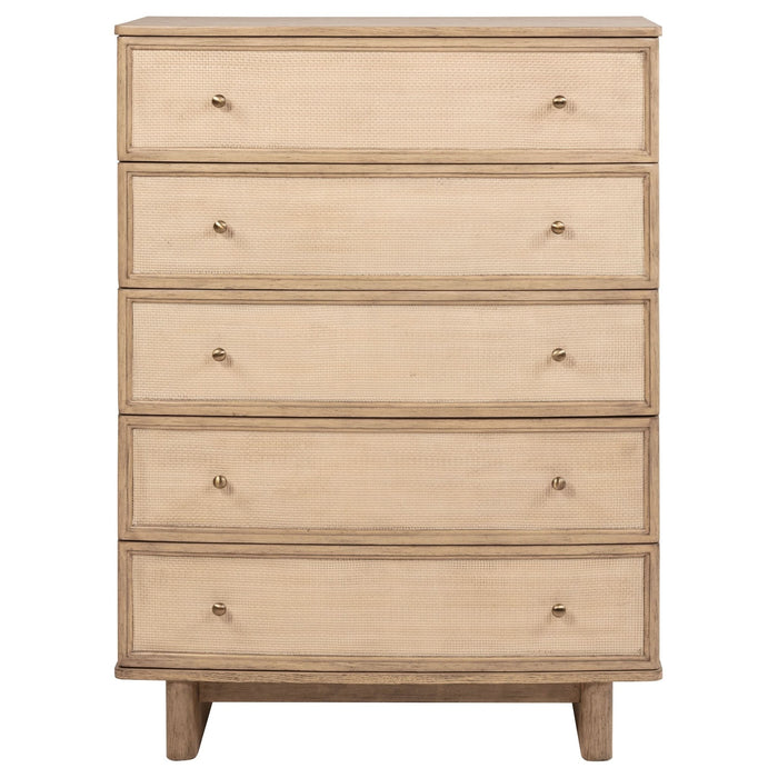 Kailani 5 - drawer Bedroom Chest of Drawers Beige Oak - Walo Furniture