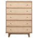 Kailani 5 - drawer Bedroom Chest of Drawers Beige Oak - Walo Furniture