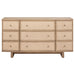 Kailani 9 - drawer Dresser Cabinet Beige Oak - Walo Furniture