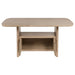 Kailani Cane Counter Height Storage Dining Table Beige Oak - Walo Furniture