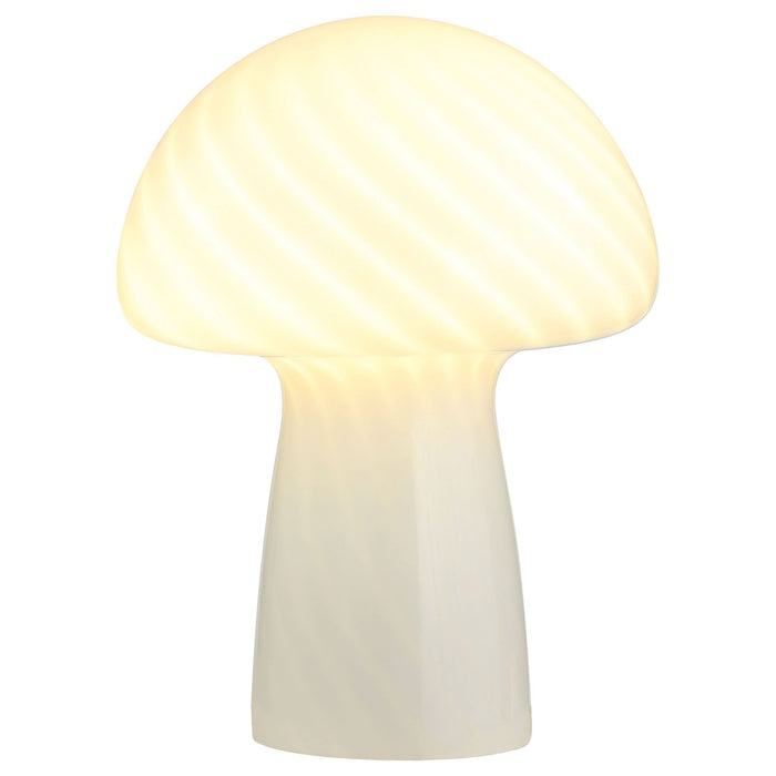 Kanaby Mushroom Shaped Glass Bedside Table Lamp White - Walo Furniture