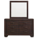 Kauffman 6 - drawer Dresser with Mirror Dark Cocoa - Walo Furniture