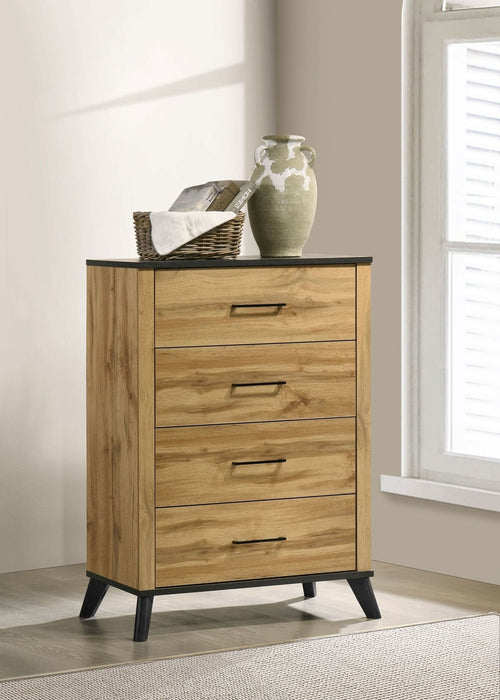 Kaywood 4 - drawer Bedroom Chest of Drawers Natural Pine - Walo Furniture