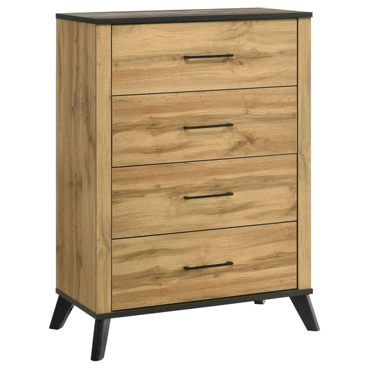 Kaywood 4 - drawer Bedroom Chest of Drawers Natural Pine - Walo Furniture