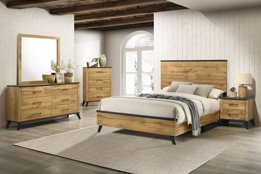 Kaywood 5 - piece Eastern King Bedroom Set Natural Pine - Walo Furniture