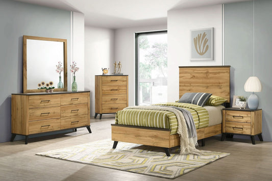 Kaywood 5 - piece Twin Bedroom Set Natural Pine - Walo Furniture