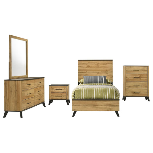 Kaywood 5 - piece Twin Bedroom Set Natural Pine - Walo Furniture