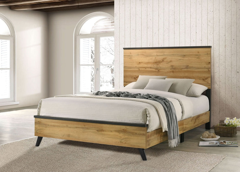 Kaywood 52 - inch Eastern King Panel Bed Natural Pine - Walo Furniture