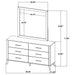 Kaywood 6 - drawer Dresser and Mirror Natural Pine - Walo Furniture