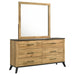 Kaywood 6 - drawer Dresser and Mirror Natural Pine - Walo Furniture