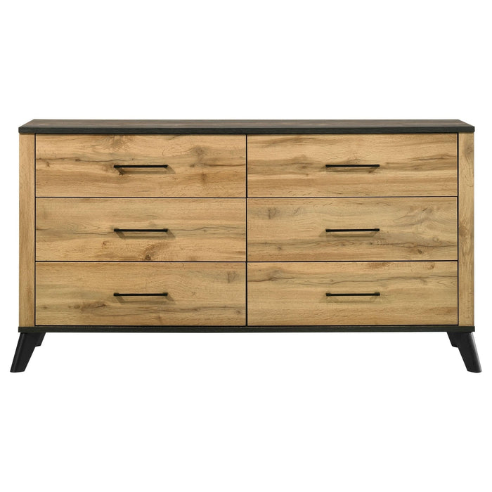 Kaywood 6 - drawer Dresser Cabinet Natural Pine - Walo Furniture