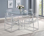 Keeling 47 - inch Round Glass Top Acrylic Dining Table Chrome - Walo Furniture