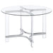 Keeling 47 - inch Round Glass Top Acrylic Dining Table Chrome - Walo Furniture