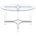 Keeling 47 - inch Round Glass Top Acrylic Dining Table Chrome - Walo Furniture