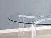 Keeling 47 - inch Round Glass Top Acrylic Dining Table Chrome - Walo Furniture