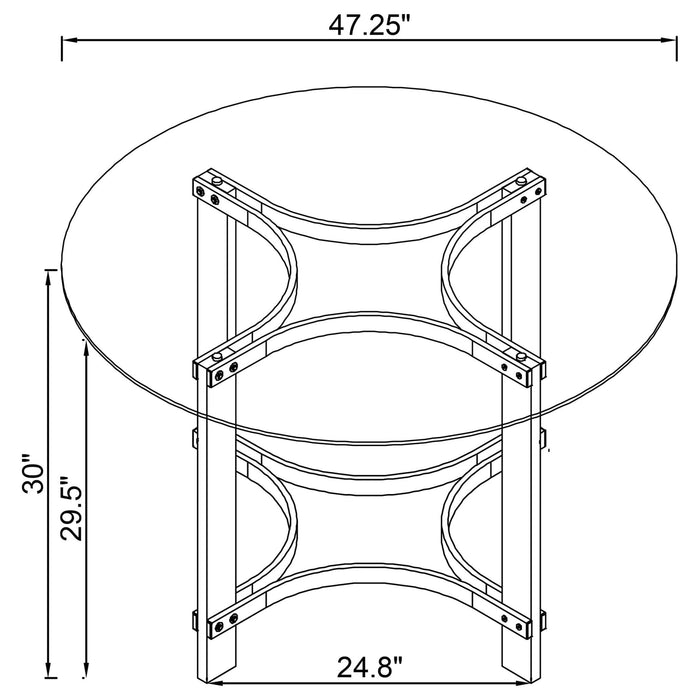 Keeling 5 - piece Round Glass Top Acrylic Dining Set Chrome - Walo Furniture