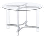 Keeling 5 - piece Round Glass Top Acrylic Dining Set Chrome - Walo Furniture