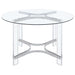 Keeling 5 - piece Round Glass Top Acrylic Dining Set Chrome - Walo Furniture