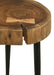 Keith Round Solid Tree Trunk Side Table Natural and Black - Walo Furniture