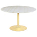 Kella 5 - piece Round Marble Top Dining Set White and Gold - Walo Furniture