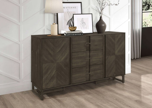 Kelly 3 - drawer Storage Dining Sideboard Buffet Dark Grey - Walo Furniture