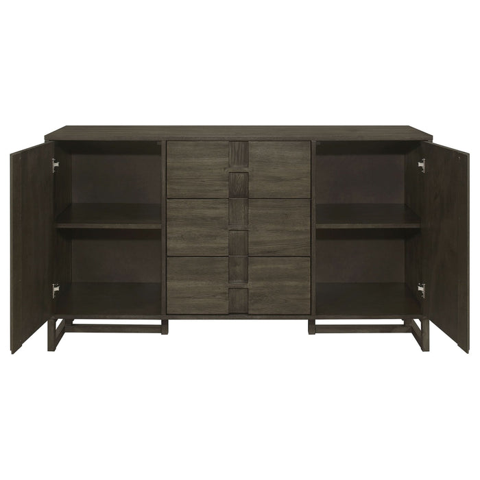 Kelly 3 - drawer Storage Dining Sideboard Buffet Dark Grey - Walo Furniture