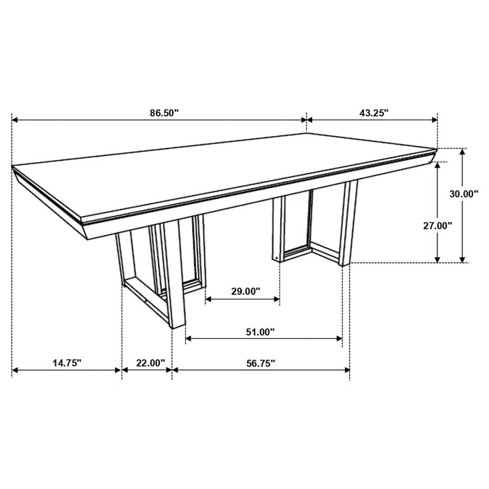 Kelly 5 - piece Rectangular Dining Table Set Dark Grey - Walo Furniture