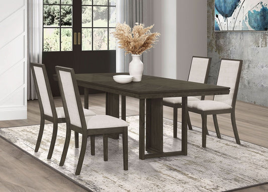 Kelly 5 - piece Rectangular Dining Table Set Dark Grey - Walo Furniture