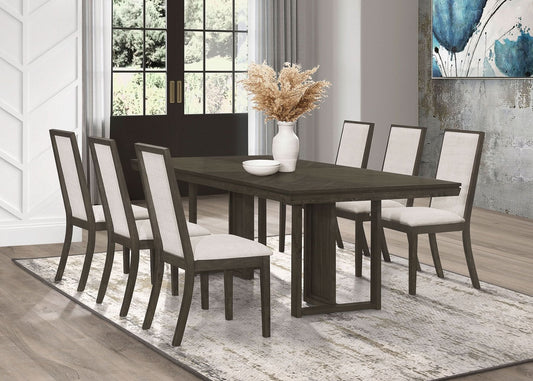 Kelly 7 - piece Rectangular Dining Table Set Dark Grey - Walo Furniture