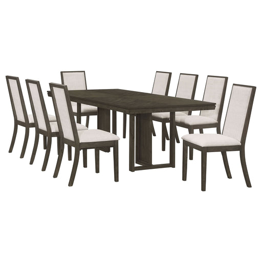 Kelly 9 - piece Rectangular Dining Table Set Dark Grey - Walo Furniture