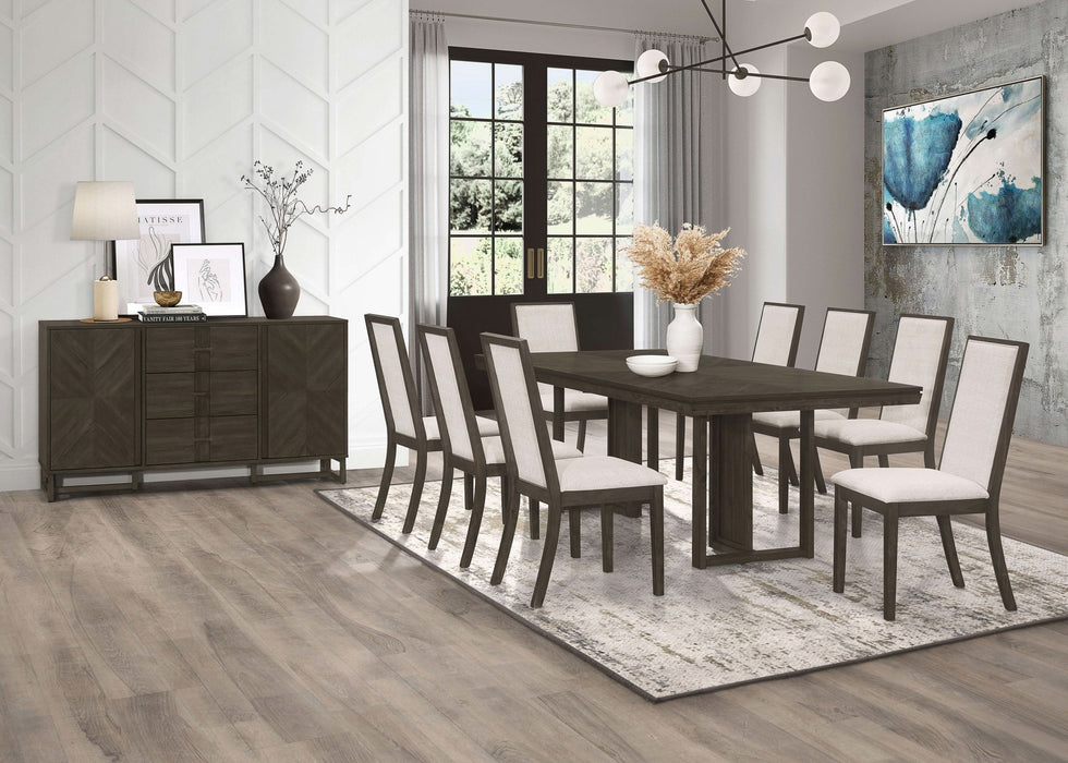 Kelly Rectangular 87 - inch Wood Dining Table Dark Grey - Walo Furniture