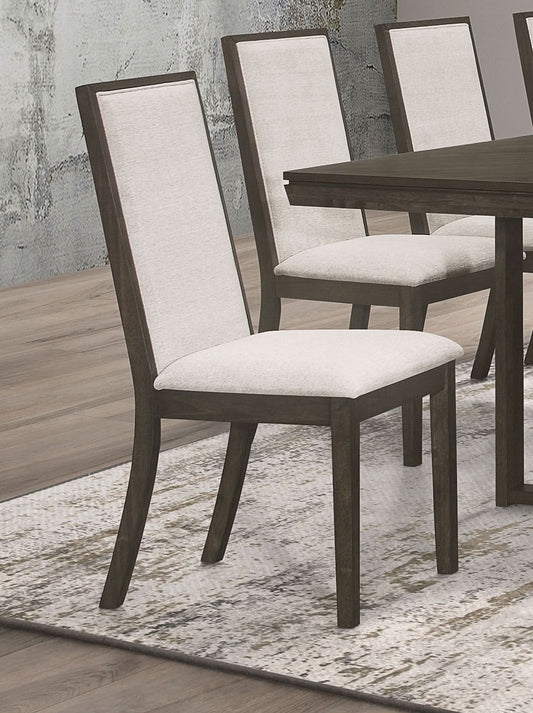 Kelly Upholstered Dining Side Chair Dark Grey (Set of 2) - Walo Furniture