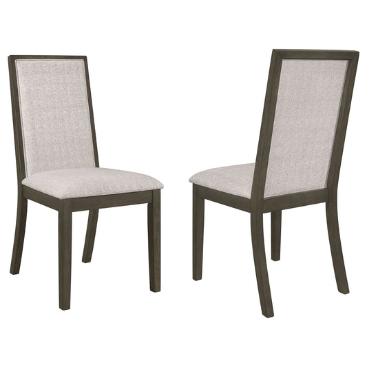 Kelly Upholstered Dining Side Chair Dark Grey (Set of 2) - Walo Furniture