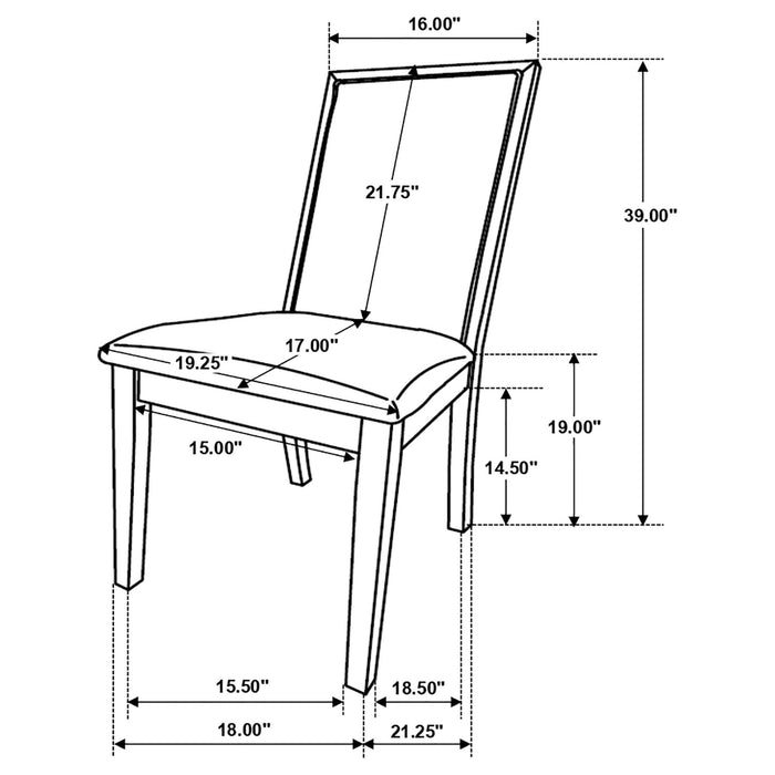 Kelly Upholstered Dining Side Chair Dark Grey (Set of 2) - Walo Furniture