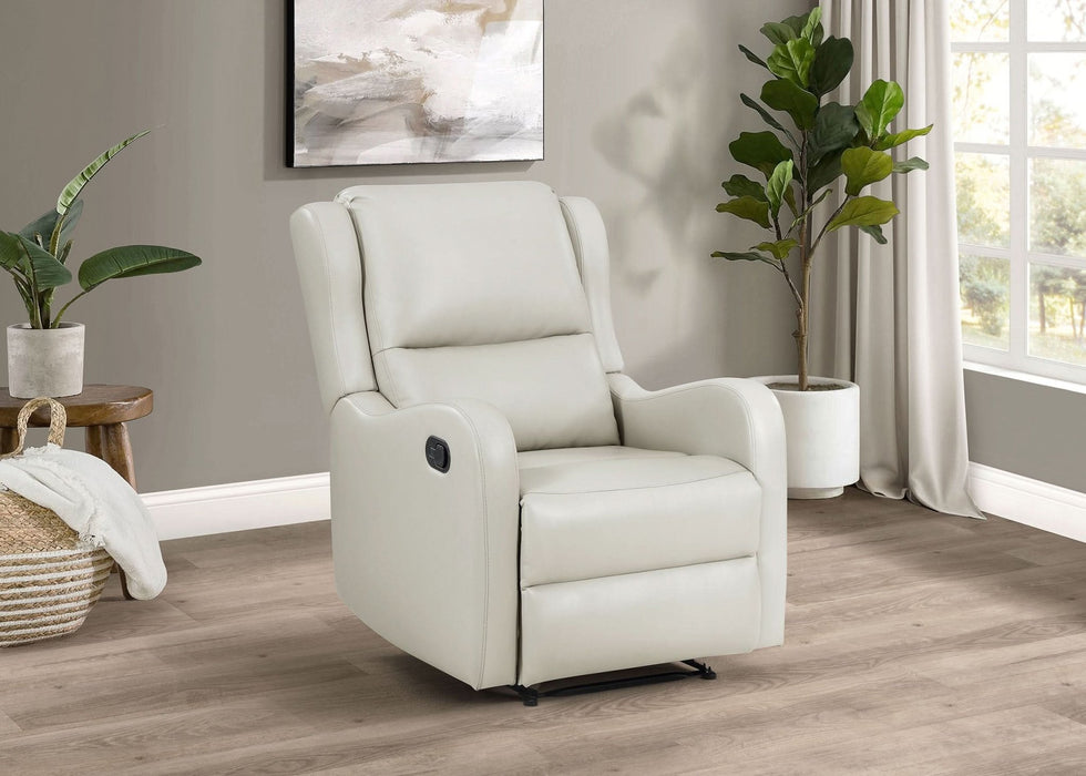 Kelsey Upholstered English Arm Recliner Chair Ivory - Walo Furniture