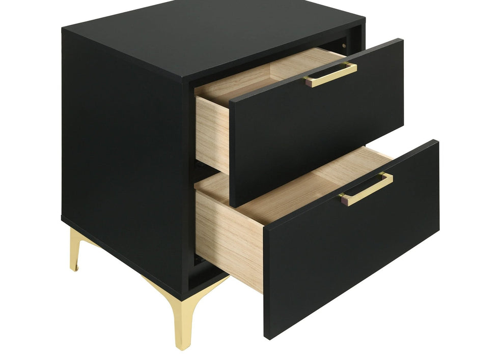 Kendall 2 - drawer Nightstand Black - Walo Furniture