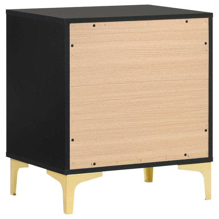 Kendall 2 - drawer Nightstand Black - Walo Furniture