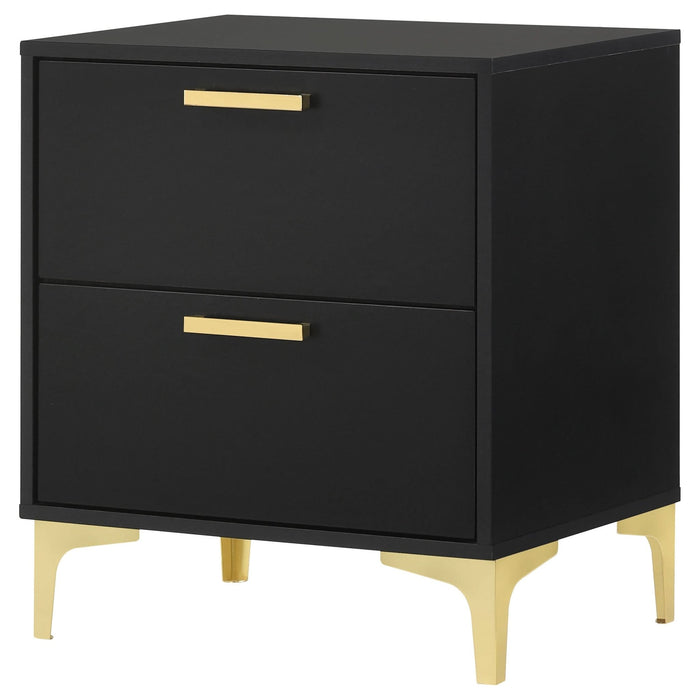 Kendall 2 - drawer Nightstand Black - Walo Furniture