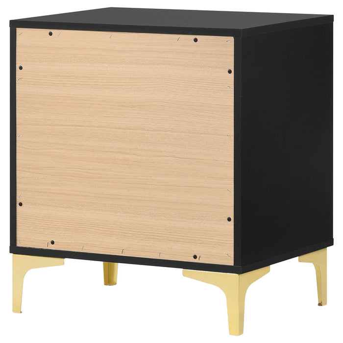 Kendall 2 - drawer Nightstand Black - Walo Furniture